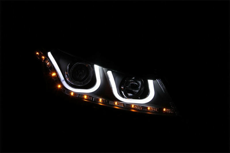ANZO 2008-2012 Honda Accord Projector Headlights w/ U-Bar Black Headlights ANZO