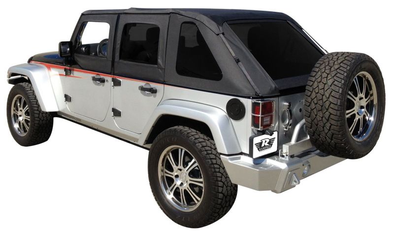 Rampage 2007-2018 Jeep Wrangler(JK) Unlimited Frameless Soft Top Kit - Black Diamond Soft Tops Rampage