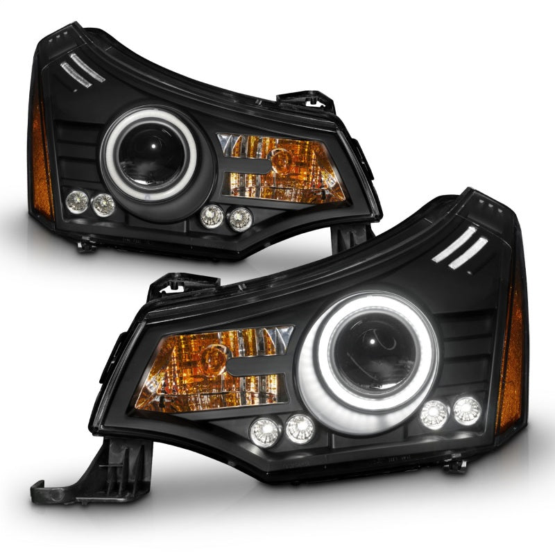 ANZO 2008-2011 Ford Focus Projector Headlights Black Headlights ANZO