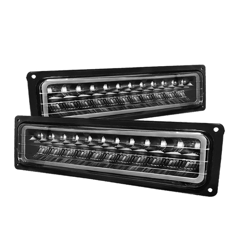 xTune Chevy C10 88-98 LED Bumper Lights Black CPL-CCK94-LED-BK Sidemarkers & Indicators SPYDER