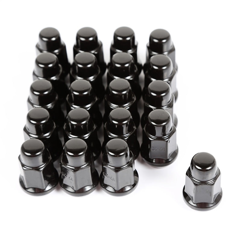 Rugged Ridge Wheel Lug Nut Set of 20 Black 1/2-20 Lug Nuts Rugged Ridge