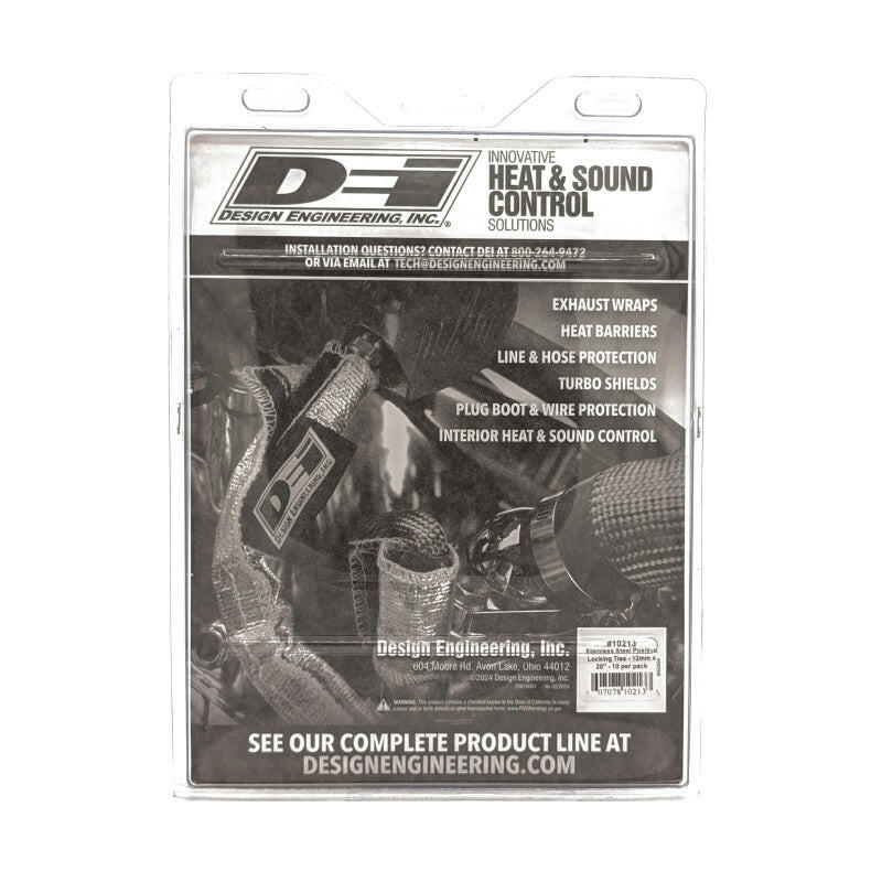 DEI Stainless Steel Positive Locking Tie 1/2in (12mm) x 20in - 10 per pack Clamps DEI