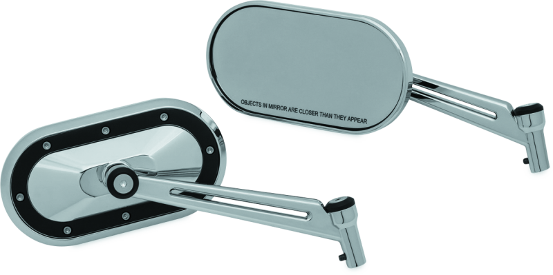 Kuryakyn Heavy Industry Mirrors Chrome/Black Rear View Mirrors Kuryakyn