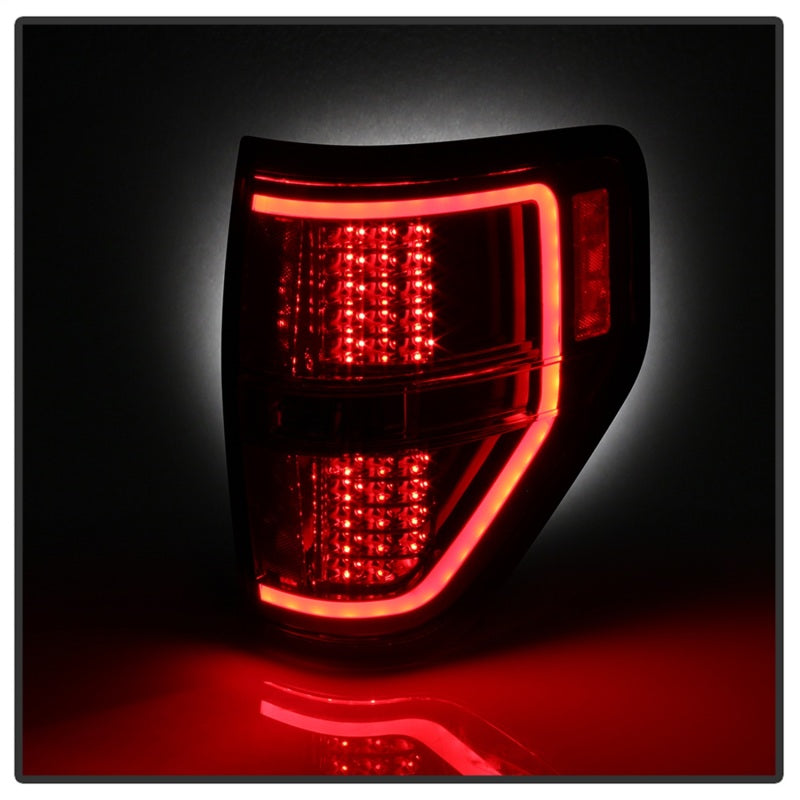 xTune 09-14 Ford F-150 Light Bar LED Tail Lights - Red Clear (ALT-JH-FF15009-LBLED-RC) Tail Lights SPYDER