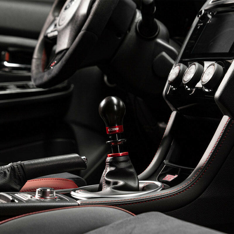 Cobb Subaru 6-Speed Weighted COBB Shift Knob - Black (Incl. Both Red + Blk Collars) Shift Knobs COBB