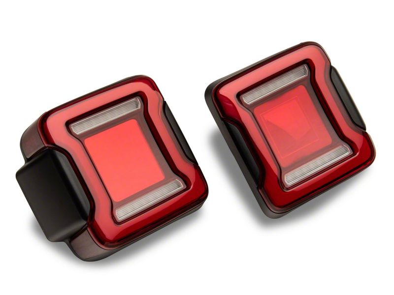 Raxiom 18-23 Jeep Wrangler JL Horizon LED Tail Lights- BlkHousing- Red Lens Tail Lights Raxiom