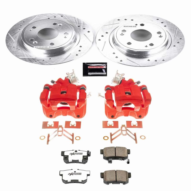 Power Stop 05-07 Honda Accord Rear Z26 Street Warrior Brake Kit w/Calipers Brake Kits - Performance D&S PowerStop