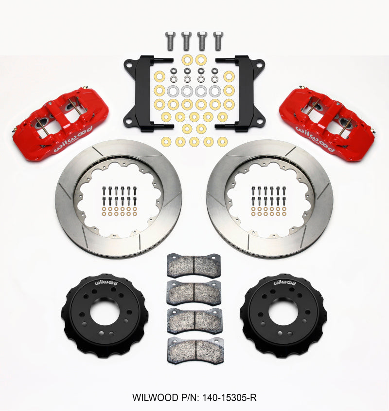 Wilwood AERO6 Front Hat Kit 14.00 Red 63-87 C10 w/ Wilwood Pro Spindles Big Brake Kits Wilwood