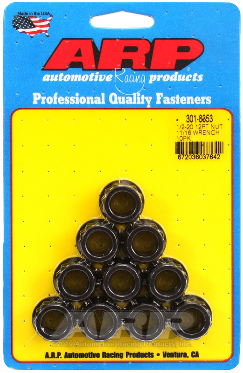 ARP 1/2-20 11/16 Socket 12pt Nut Kit (Set of 10) Hardware Kits - Other ARP