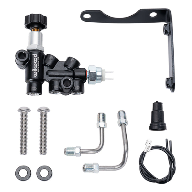 Wilwood Proportioning Valve - Knob Adjust 3/8-24 IF w/Mounting Bracket Brake Hardware Wilwood