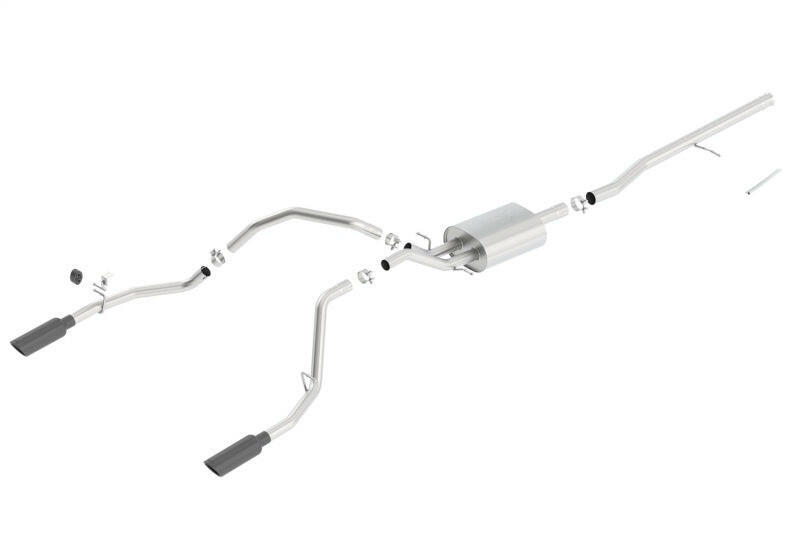 Borla 14 Silv/Sierra C/B Exh ATAK 1500 5.3L V8 AT/MT 2&4WD Ext Cab (78.7) WB - Black Chrome Catback Borla