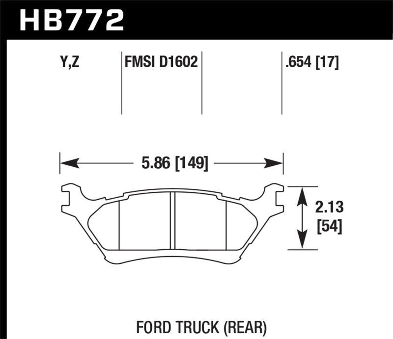 Hawk 2012-2016 Ford F-150 / Full-Size Trucks and SUV - LTS Street Brake Pads Brake Pads - OE Hawk Performance
