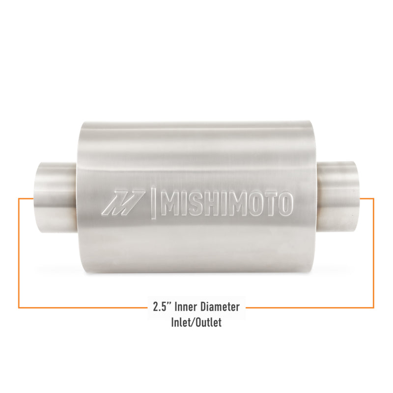 Mishimoto Universal Resonator with 2.5in Inlet/Outlet - Brushed Resonators Mishimoto