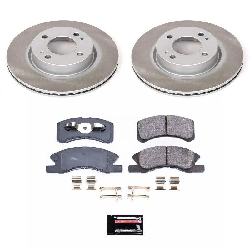 Power Stop 17-20 Mitsubishi Mirage G4 Front Semi-Coated Rotor Kit Brake Kits - Performance Blank PowerStop