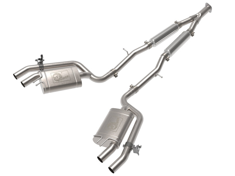 aFe Gemini XV 3in to Dual 2-1/2in 304 SS Cat-Back Exhaust w/ Cut-Out 18-21 Kia Stinger L4-2.0L (t) Catback aFe