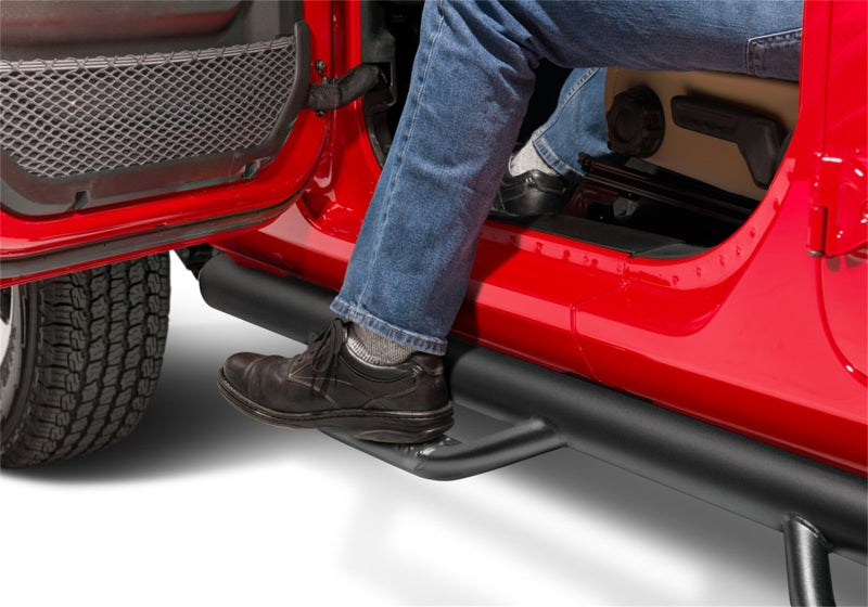 N-Fab Nerf Step 2018 Jeep Wrangler JL SUV 4 Door- Tex. Black - W2W - 3in Side Steps N-Fab