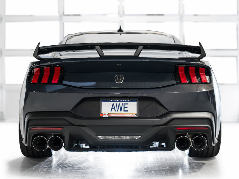 AWE 2024 Ford Mustang Dark Horse S650 RWD Track Edition Cat-Back Exhaust w/ Quad Chrome Silver Tips Catback AWE Tuning