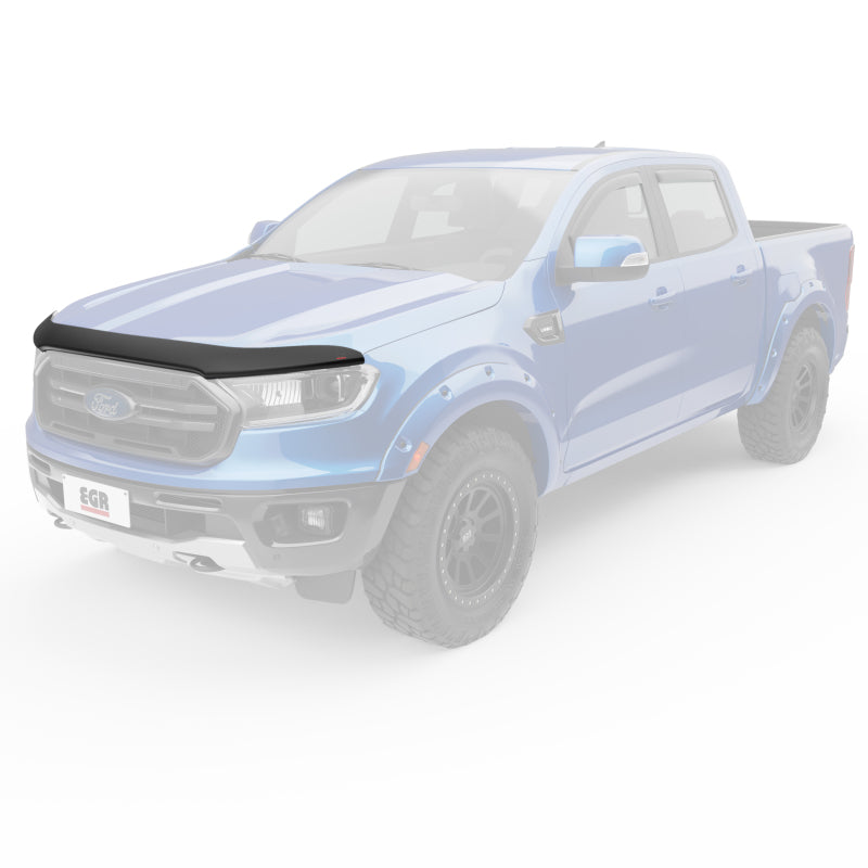 EGR 19+ Ford Ranger Superguard Hood Guard Matte Black Hood Deflectors EGR