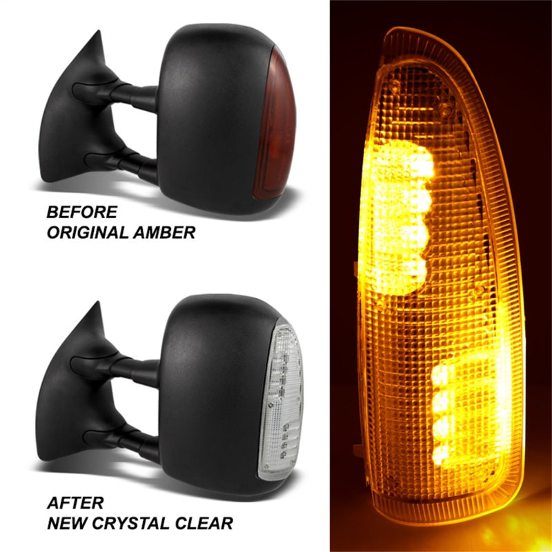 xTune Ford Superduty F250-F650 03-07 Amber LED Mirror Signal Lens - Clear ACC-LED-FDSD99-MR-C Side Mirrors SPYDER