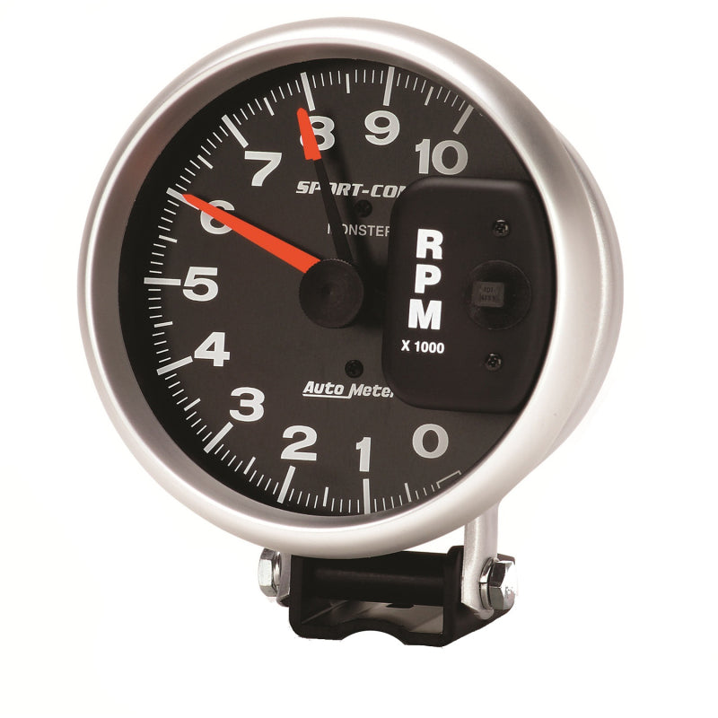 AutoMeter Gauge Tachometer 5in. 10K RPM Pedestal W/ Red Line Sport-Comp Gauges AutoMeter