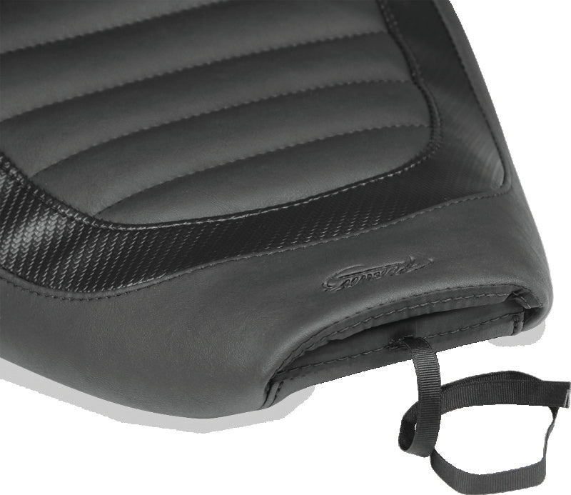 Mustang 82-00 Harley FXR Jody Perewitz Design Solo Seat (Hinge Mounted) - Black Solo Motorcycle Seats Mustang Motorcycle