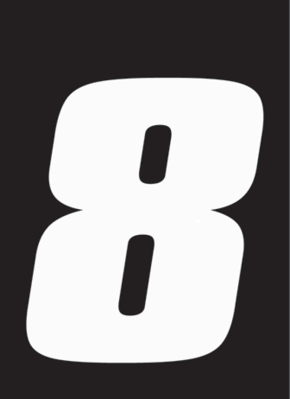 Hardline Dirt Digits 3pk 5.5 in. - High Gloss Number 8 - White Stickers/Decals/Banners Hardline