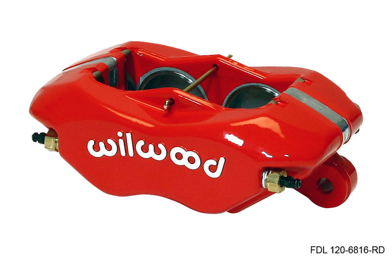 Wilwood Caliper-Forged Dynalite-Red 1.75in Pistons .81in Disc Brake Calipers - Perf Wilwood