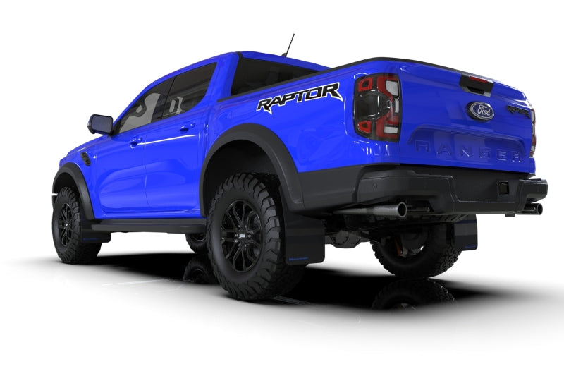 Rally Armor 23-25 Ford Ranger Raptor Black UR Mud Flap Blue Logo Mud Flaps Rally Armor