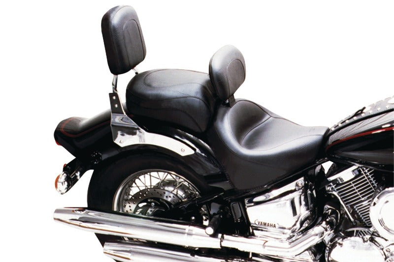 Mustang 00-11 Yamaha V-Star 1100 Classic,02-11 V-Star 1100 Silverado Touring 2PC Seat- Black Two-Piece Motorcycle Seats Mustang Motorcycle