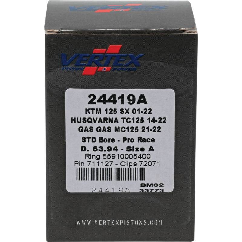 Vertex Piston 01-16 KTM 125 EXC 125cc Forged Pro Race Piston Kit Piston Sets - Powersports Vertex Pistons