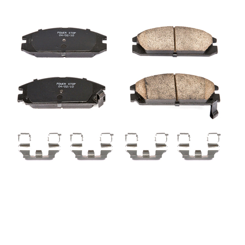 Power Stop 86-89 Acura Integra Front Z17 Evolution Ceramic Brake Pads w/Hardware Brake Pads - OE PowerStop