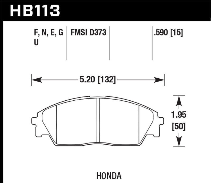 Hawk Honda/ Acura 88-91 Civic Wagon/90-91CRX Si/ 88-90 Prelude S HPS Street Front Brake Pads Brake Pads - Performance Hawk Performance