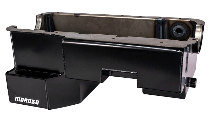 Moroso Ford 351W (w/Rear Sump & Billet End Seals) Power Pouch Wet Sump 7qt 9in Steel Oil Pan Oil Pans Moroso