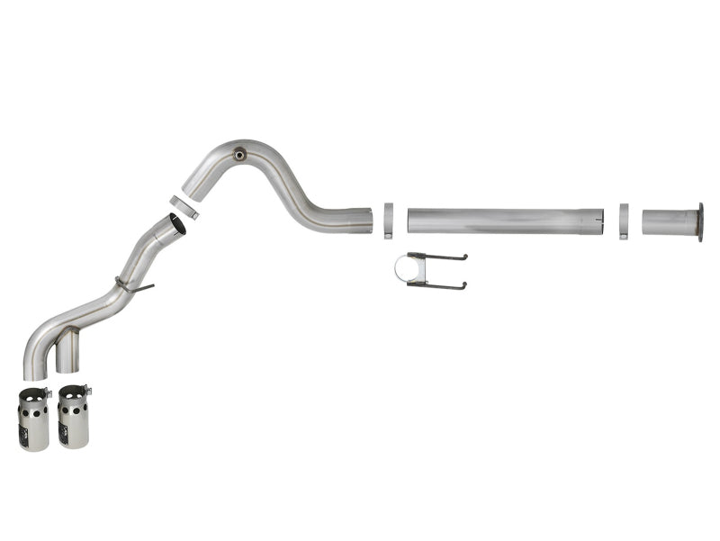 aFe Power 15-16 Ford F250/F350 6.7L Diesel Rebel XD 4in 409 SS DPF-Back Exhaust System - Pol Tips DPF Back aFe