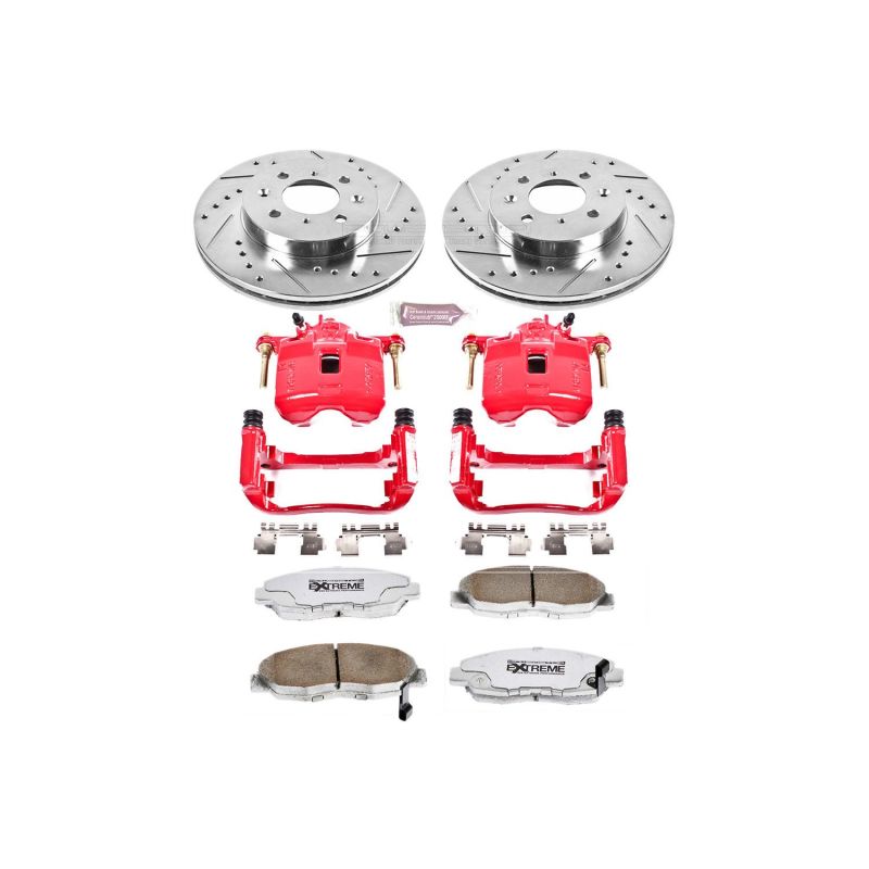 Power Stop 94-01 Acura Integra Front Z26 Street Warrior Brake Kit w/Calipers Brake Kits - Performance D&S PowerStop