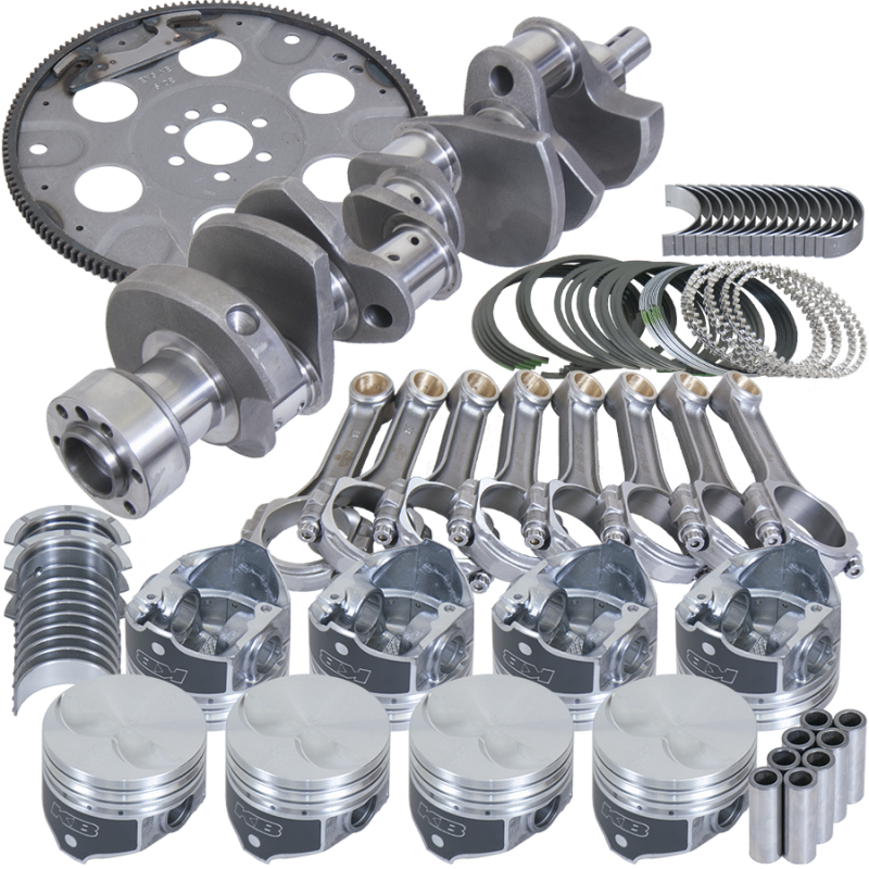 Eagle Chevy 305 1Pc 3.480in Crank 5.700in I-Beam Rods 3.766in Pistons 153 Tooth FP Balanced Assembly Rotating Assemblies Eagle