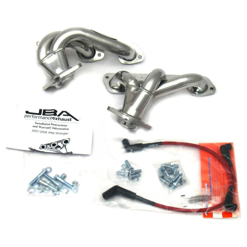 JBA 07-11 Jeep 3.8L V6 1-1/2in Primary Silver Ctd Cat4Ward Header Headers & Manifolds JBA