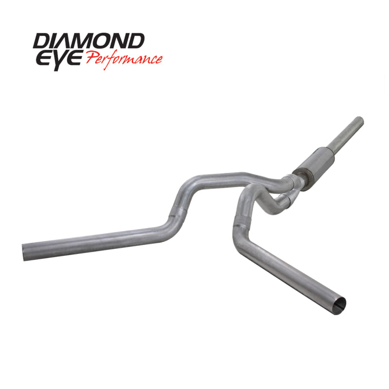 Diamond Eye KIT 4in Catback MFLR RPLCMENT PIPE DUAL AL: 2004.5-2007.5 DODGE CUMMINS 600 Catback Diamond Eye Performance