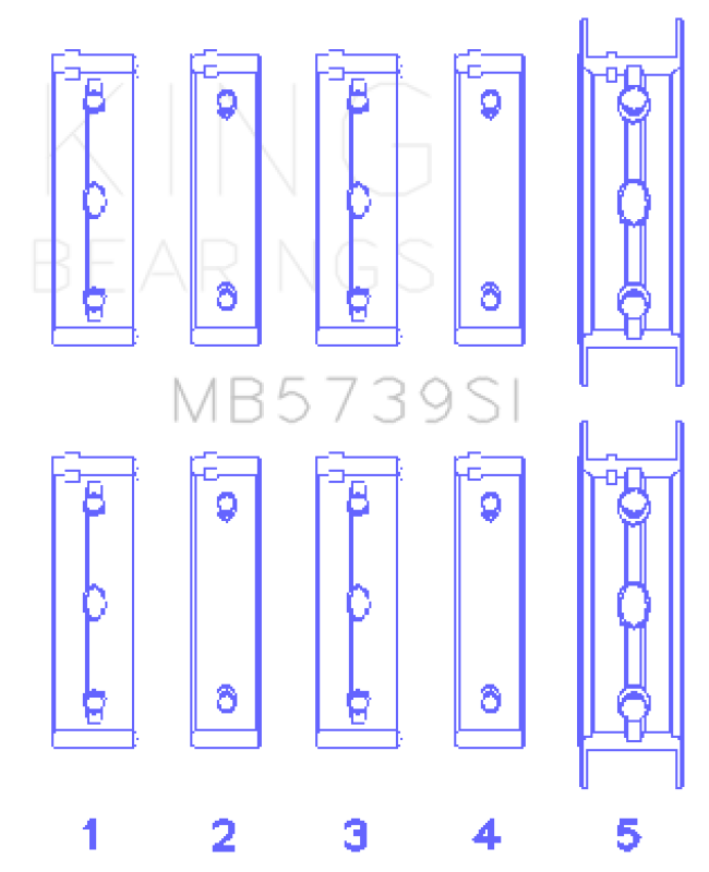 King Engine Bearings Subaru Ej20/Ej22/Ej25 Housing Bore + .002 (Size +0.50mm) Main Bearing Set Bearings King Engine Bearings