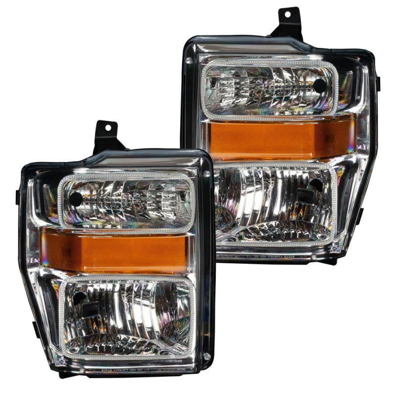 Oracle 08-10 Ford F250 Pre-Assembled Halo Headlights - Chrome Housing - w/ BC1 Controller Headlights ORACLE Lighting