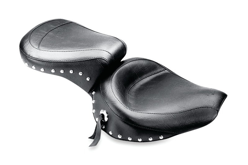 Mustang 58-84 Harley FX/FL Wide Touring 1PC Seat w/Studs - Black One-Piece Motorcycle Seats Mustang Motorcycle