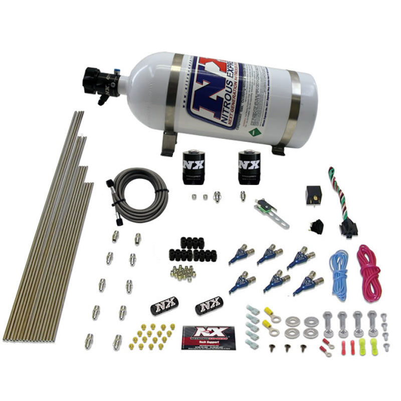 Nitrous Express 6 Cyl Gas Nitrous Kit (150-375HP) w/10lb Bottle Nitrous Systems Nitrous Express