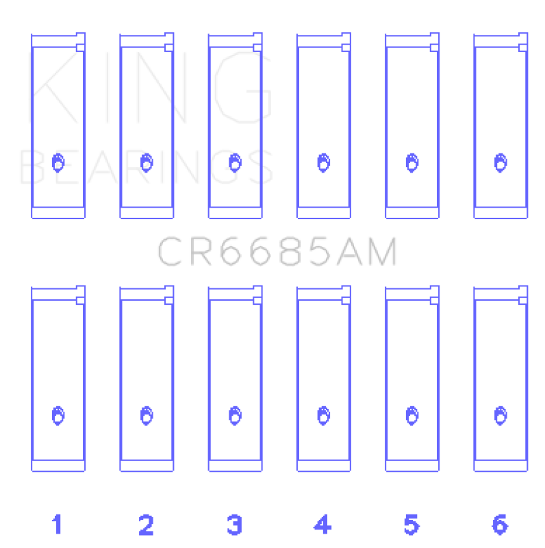 King Engine Bearings Isuzu 6VD1 Connecting (Size +1.0) Rod Bearing Set Bearings King Engine Bearings