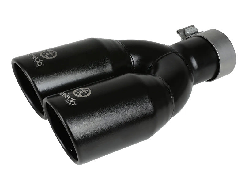 aFe Takeda 304 Stainless Steel Clamp-on Exhaust Tip Black 2-1/2ininlet x 3-1/2in Outlet X 12in L Tips aFe