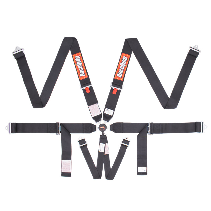 RaceQuip Black SFI CAMLOCK 6pt PU Lap Seat Belt Seat Belts & Harnesses Racequip
