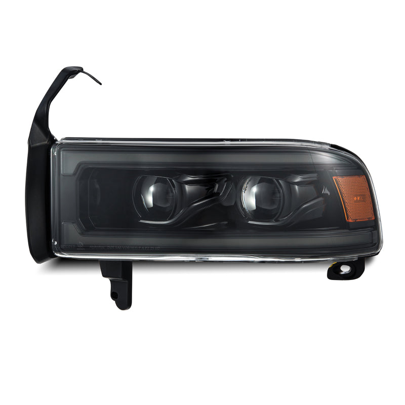 AlphaRex 94-01 RAM 1500 LUXX LED Proj Headlights Alpha-Blk w/Activ Light/Seq Signal/SB DRL Headlights AlphaRex