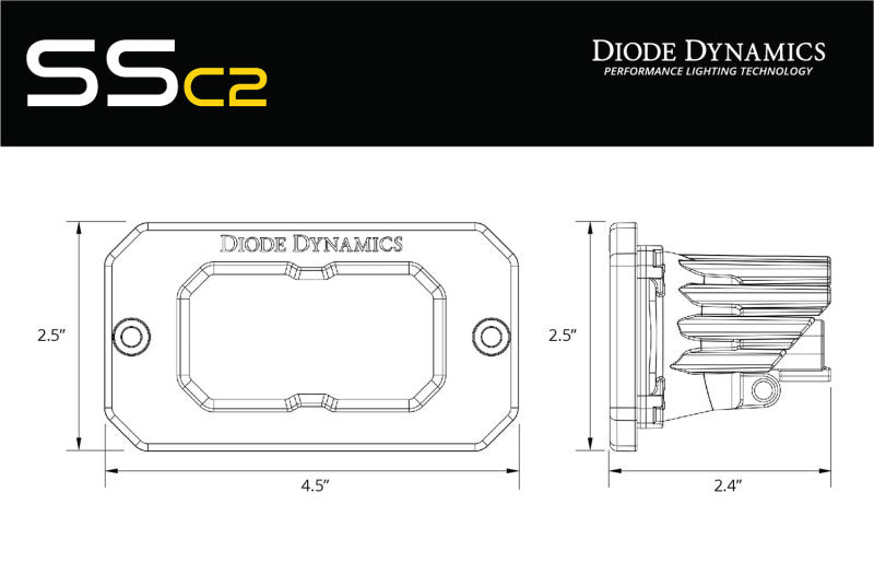 Diode Dynamics Stage Series 2in LED Pod Sport - Yellow Combo Flush ABL (Pair) Light Accessories and Wiring Diode Dynamics