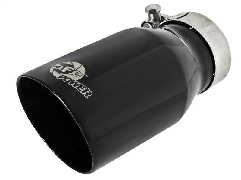 aFe MACH Force-Xp Universal 409 SS Single-Wall Clamp-On Exhaust Tip - Black Tips aFe