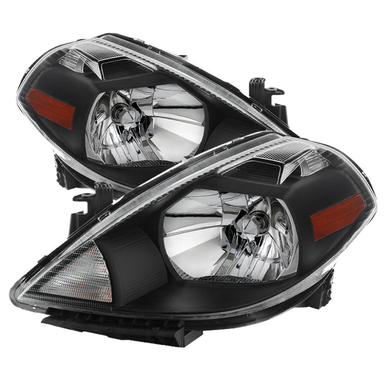 xTune Nissan Versa 07-12 Crystal Headlights Black HD-JH-NV07-AM-BK Headlights SPYDER