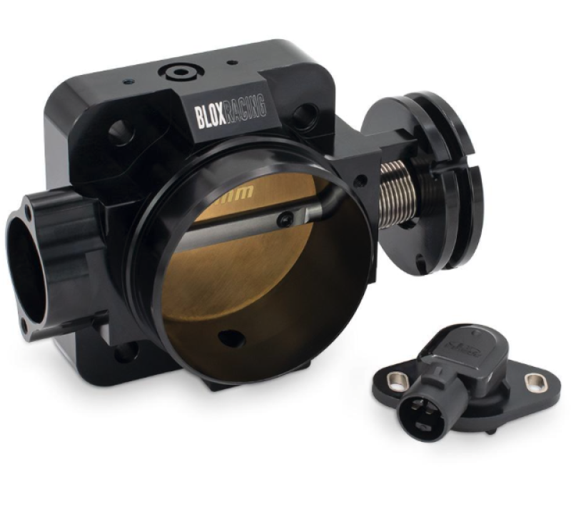 BLOX Racing Honda B/D/H/F Series Engines 76mm Black Billet Throttle Body V2 Throttle Bodies BLOX Racing